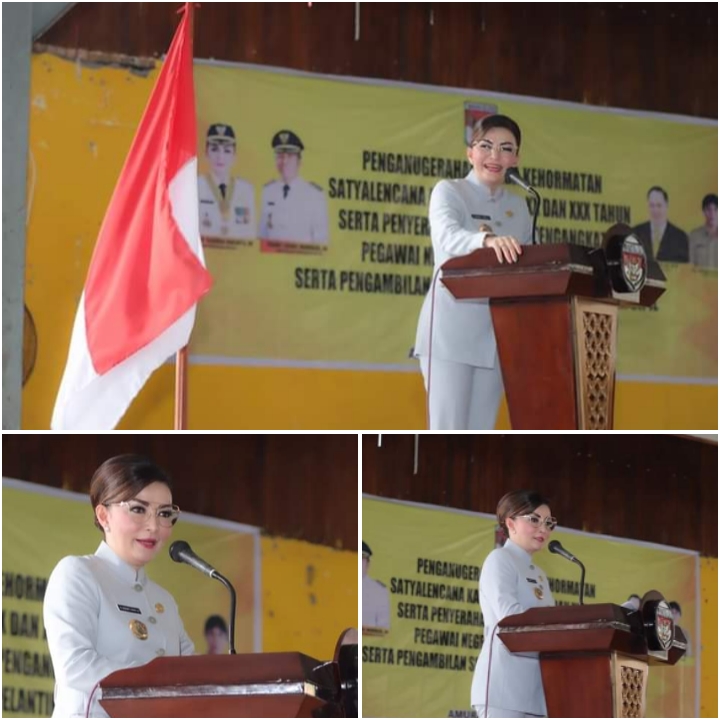 Bupati CEP sambutan pemberian tanda jasa