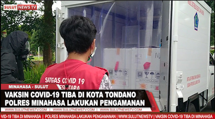 [VIDEO] Tiba Di Tondano, Vaksin Covid-19 Dikawal Ketat Polres&nbsp;Minahasa