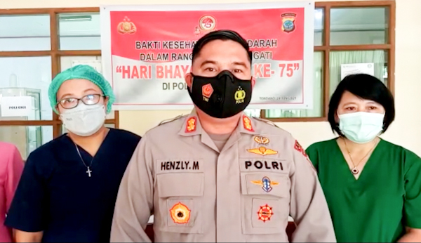 Donorkan Darah, Kapolres Moningkey: Semoga Bisa Membantu Mereka Yang&nbsp;Membutuhkan