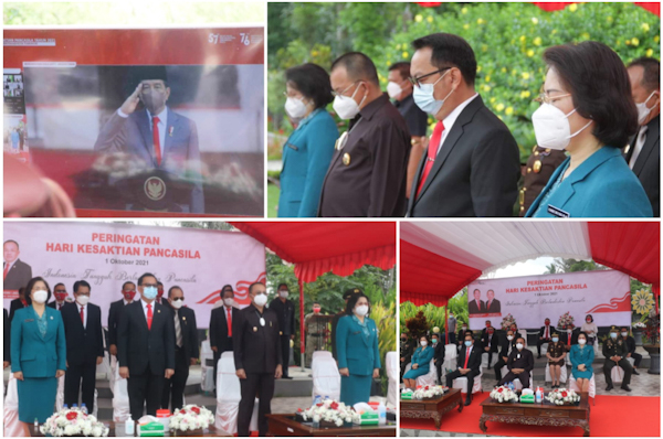 Upacara Peringatan Hari Kesaktian Pancasila Diikuti Wali Kota dan Wakil Wali Kota Secara&nbsp;Virtual