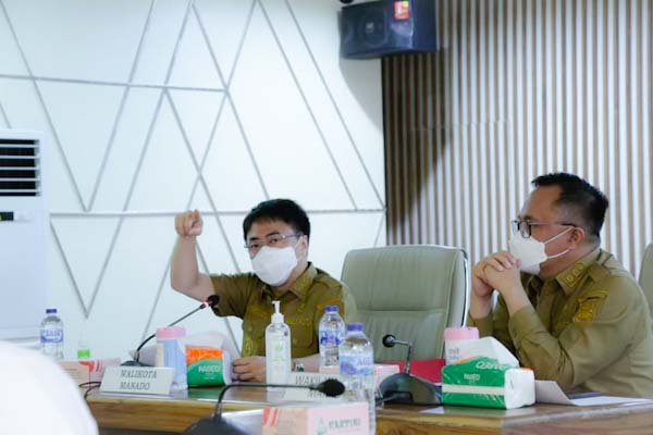 Rutin, Wali Kota AA dan Wawali RS Lakukan Rapat Evaluasi Bersama Forkopimda kota&nbsp;Manado