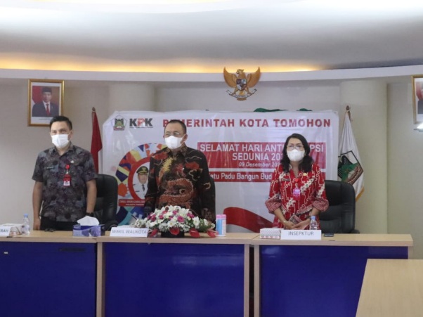 Satu Padu Bangun Budaya Anti Korupsi, Wakil Wali Kota Lumentut Ikut Peringatan Hari Anti Korupsi Sedunia&nbsp;2021