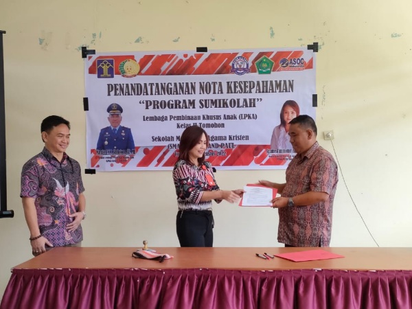 Wujudkan Merdeka Belajar, LPKA Kls II Tomohon Teken Nota Kesepahaman Bersama SMKA Peter & Paul&nbsp;Tomohon