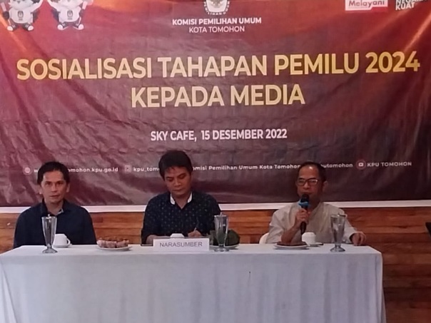 KPU Tomohon Sosialisasikan Tahapan Pemilu 2024 Kepada&nbsp;Media