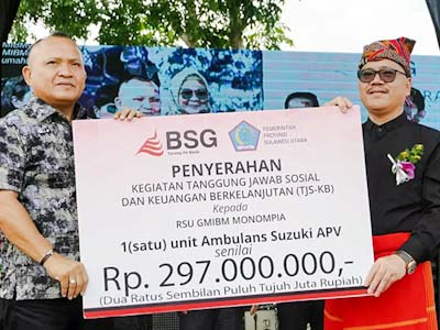 Dukung Infrastruktur Kesehatan, BSG Serahkan 1 Unit Mobil Ambulans ke RSU GMIBM&nbsp;Monompia
