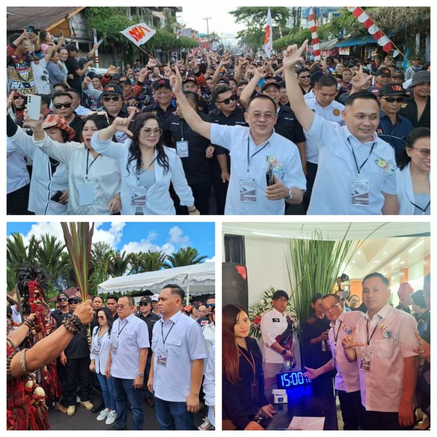 Ribuan Pendukung Dampingi WL-MM Mendaftar di KPU&nbsp;Tomohon