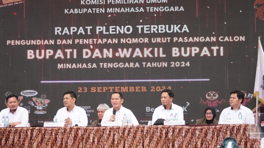 KPU Mitra Gelar Rapat Pleno Terbuka Pengundian Nomor Urut Calon Bupati dan Wakil Bupati Pilkada&nbsp;2024