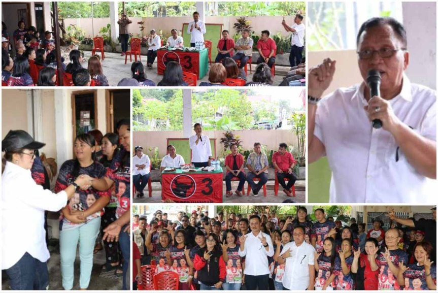 Bersama Cawagub Sulut Denny Tuejeh, Robby Dondokambey Serap Aspirasi di Eris dan Blusukan di&nbsp;Makalonsouw