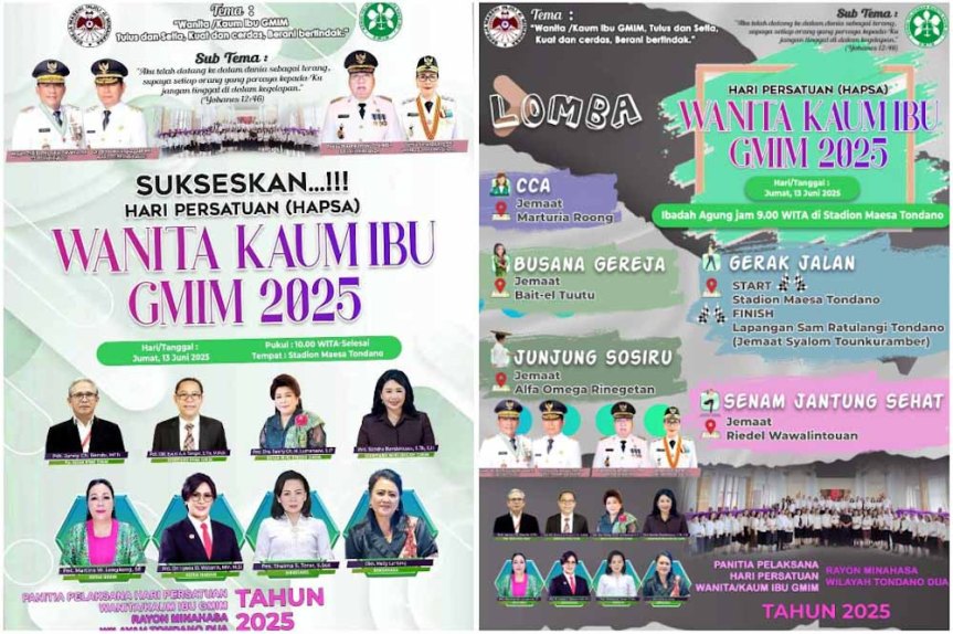 HAPSA WKI Sinode GMIM 2025 Diawali dengan Ibadah Agung, Ini Daftar dan Tempat Pelaksanaan&nbsp;Lomba
