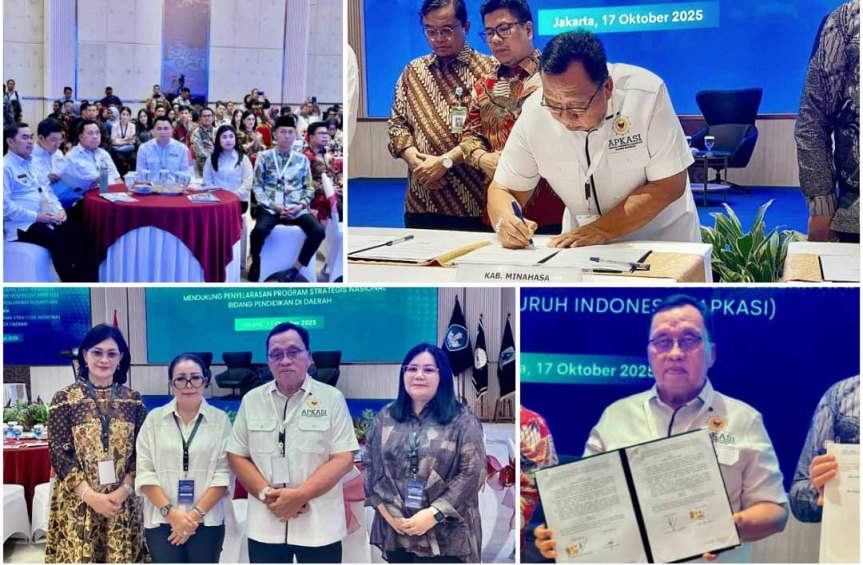 Teken MoU Dengan Kemendikdasmen Dan APKASI, Bupati RD Komitmen Majukan Pendidikan di&nbsp;Minahasa