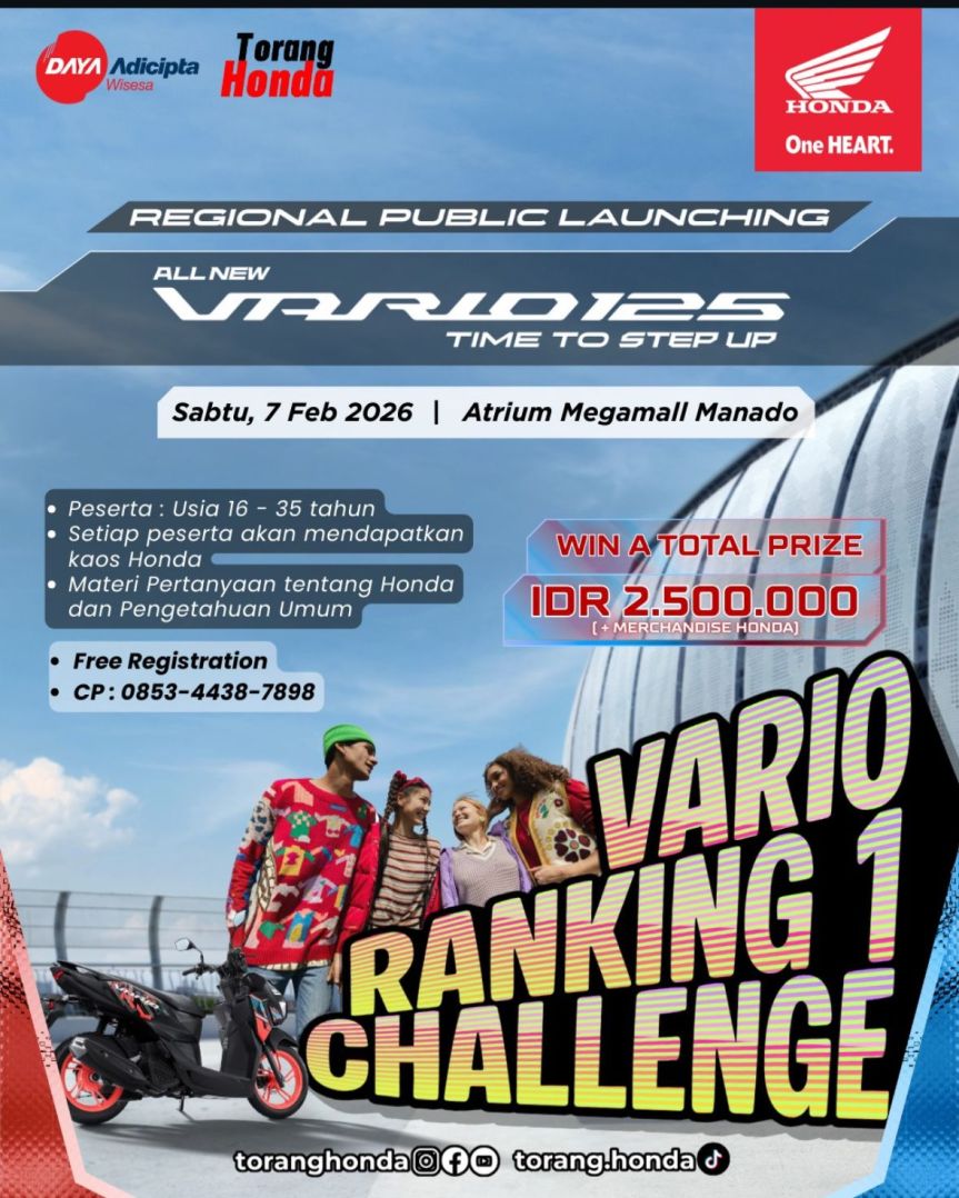 Kompetisi Vario Ranking 1 Challenge Warnai Regional Public Launching New Honda Vario 125 di&nbsp;Manado